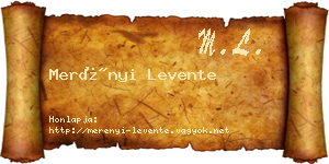 Merényi Levente névjegykártya