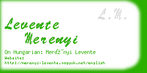 levente merenyi business card